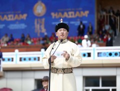 Монгол Улсын Ерөнхийлөгч У.Хүрэлсүх Үндэсний их баяр наадмыг нээж үг хэллээ